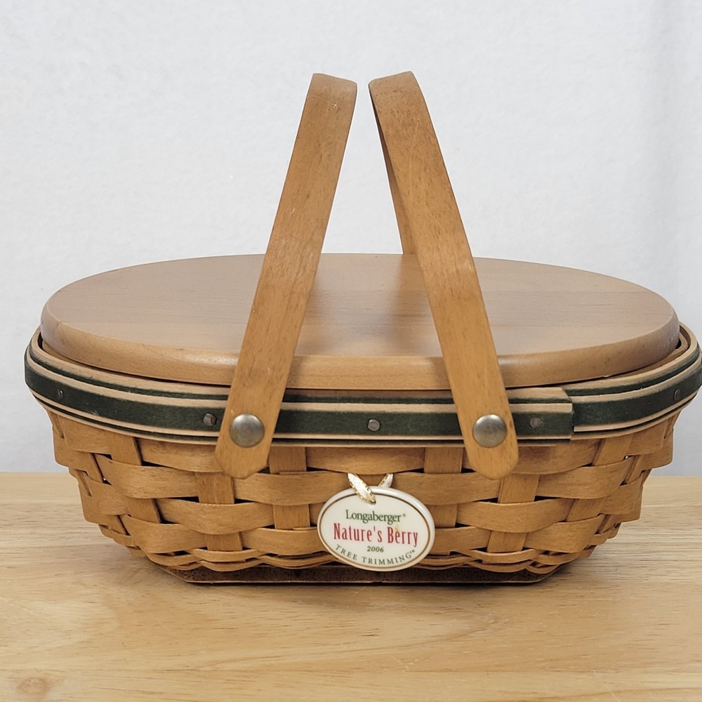 Longaberger 2006 Tree Trimming NATURE'S BERRY BASKET Lid & Protector USA